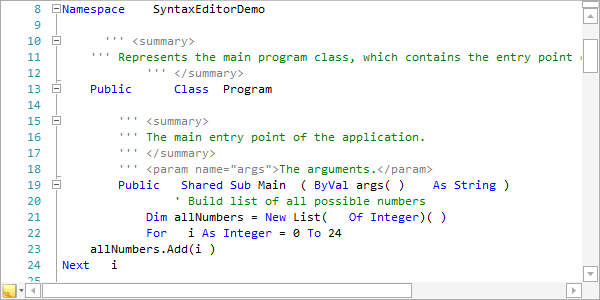 Visual basic sample programs
